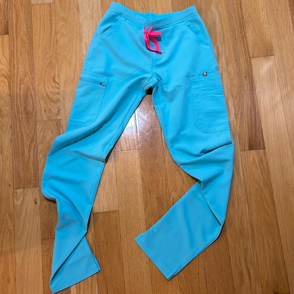 Figs Neon Blue Straight Leg Scrub Pants Size XS/T
